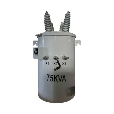 Buy 75kva Single Phase Electrical Pole Mounted Type Distribution Transformer 34500V To 240V online manufacture