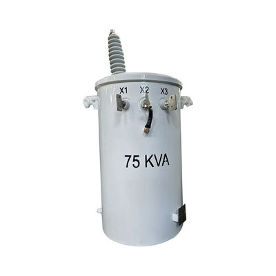 Buy 75kva Single Phase Pole Mounted Distribution Transformer Oil Immersed 13.2KV To 240V online manufacture