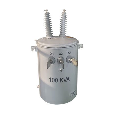 Buy 100kva Single Phase Electrical Pole Mounted Type Distribution Transformer Oil Immersed 24.9KV To 240V online manufacture