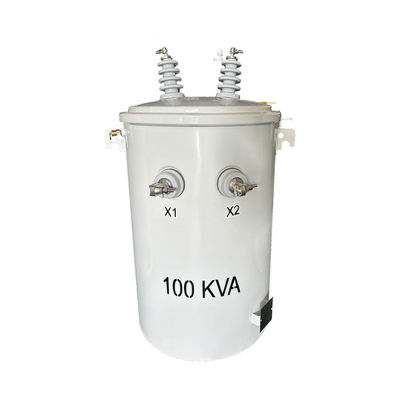 Buy 100 Kva Pole Mounted Transformer Single Phase Power Pole Transformer Oil Type 13.8kv To 277v Ansi Ieee Standard online manufacture