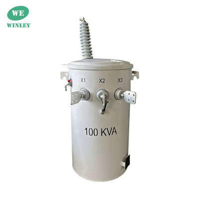 Buy 100kva Single Phase Pole Mounted Electrical Distribution Transformer 34.5KV To 120V online manufacture