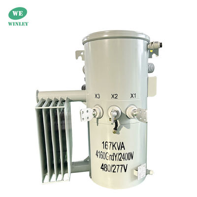 Buy 167Kva Single Phase Pole Mounted Transformer Step Down 12.47KV Oil Immersed  ANSI IEEE DOE 2016 Standards Power Overhead Distribution Transformer online manufacture