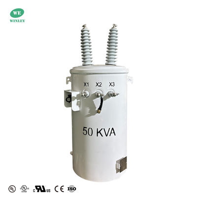 Buy 50 KVA Overhead Distribution Transformer Pole Mounted 24940V to 120V DOE 2016 Efficiency UL/cUL certified online manufacture