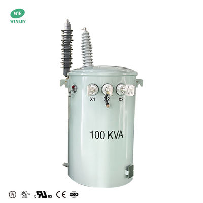 Buy 100 Kva Single Phase Pole Mounted Transformer Dual Winding Power Distribution Oil Immersed Transformer 34.5kv To 120v ANSI IEEE With UL Certification online manufacture