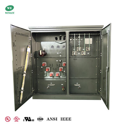 Buy 1500 KVA Three Phase Pad Mounted Transformer with 7-Level Off-Circuit Tapping Multi-Voltage Adaptation and Grounding Porcelain Bushing online manufacture