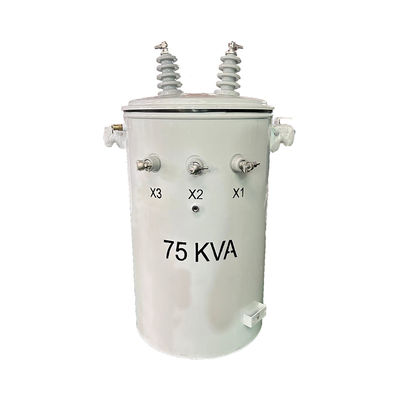 Single Phase Pole Mounted Step Up Oil Power Electric Transformer Dual Winding 34.5kv 75kva