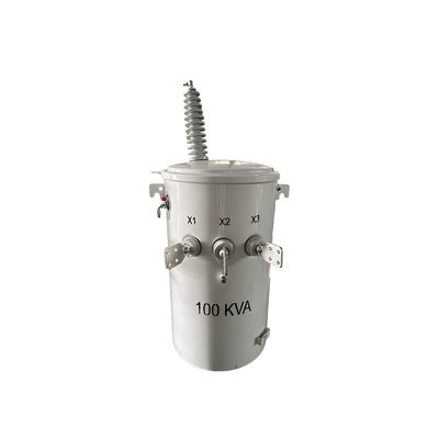 100 Kva Single Pole Mounted Distribution Transformer Oil Type 34.5KV To 120V IEEE Standard