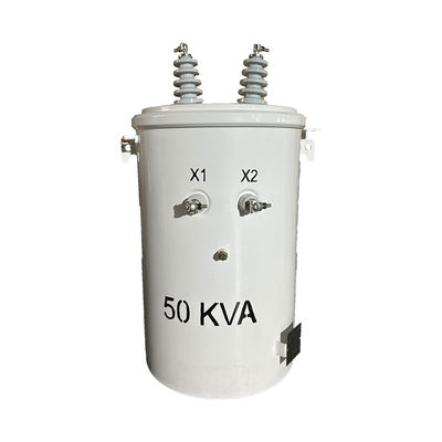 50KVA Single Phase Pole Distribution Transformer  Oil immersed 12470V To 277V