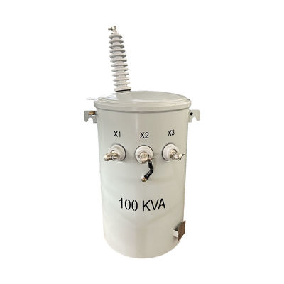 100KVA Single Phase Pole Mounted Distribution Transformer Dual Voltage Step Down 34.5KV To 120V