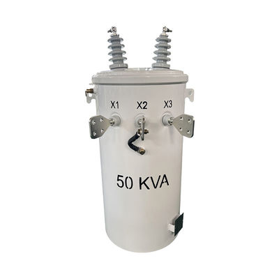 50kva Single Phase Pole Mounted Transformer Oil Immersed Distribution 4160V To 120/240V