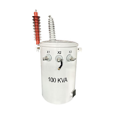 100KVA Single Phase Pole Mounted Overhead Distribution Transformer ANSI / IEEE Standard 13.8KV