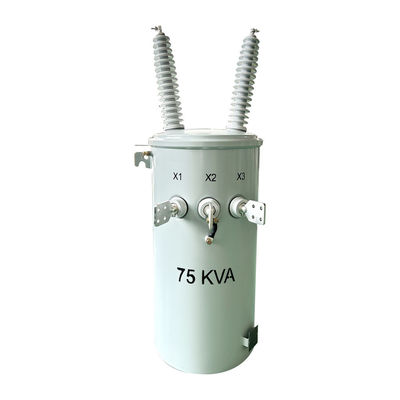 75KVA Single Phase Pole Mounted Transformer Oil Liquid  34500V To 120V