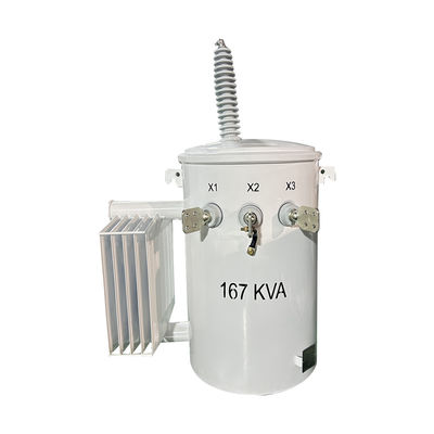 Single Phase Pole Mounted Distribution Transformer Dual Winding 167Kva 34.5KV To 120V