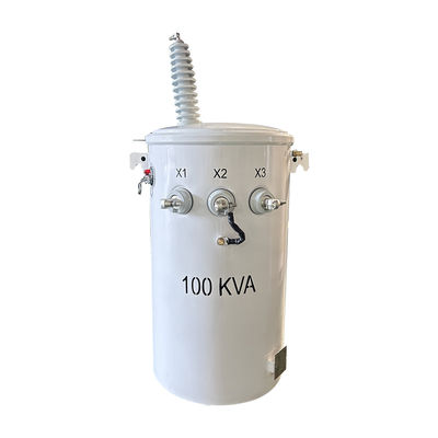 100KVA Single Phase Power Pole Transformer  Oil Type Dual Winding 34.5KV To 120V