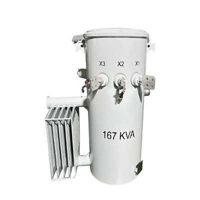 167Kva Single Phase Pole  Mounted Transformer CSP Type Distribution Liquid Filled 100Hz  4160V To 480V FR3