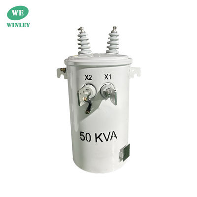 50kva Single Phase Pole Mounted Transformer Oil Type Distribution  4160V To 120/240V CSA ANSI/IEEE Standards