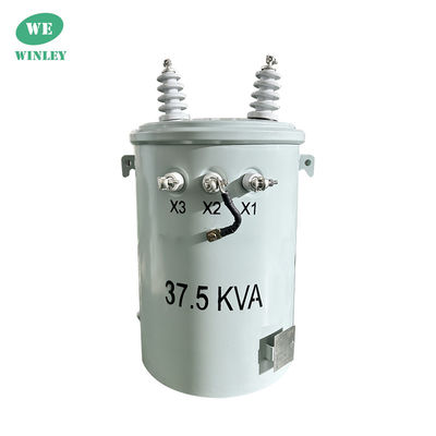 37.5kva Single Phase Pole Mounted Electrical Transformer Onan  4160V To 480V ANSI
