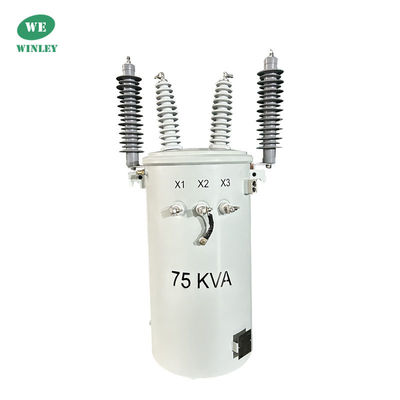 75kva Pole Mounted Transformer Oil Immersed 22860V Electrical  Power Transformer