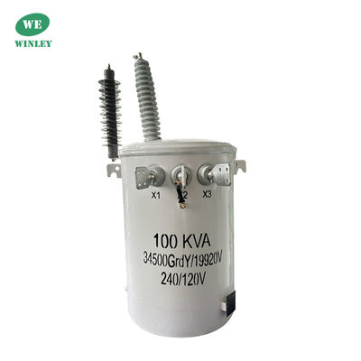 Pole Mounted Transformer Overhead Distribution Oil immersed  Single Phase 100KVA  34500V  Manufacturer