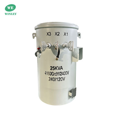 25Kva Single Phase Pole Mounted Distribution Transformer Oil Immersed 100Hz 4160V to 120V