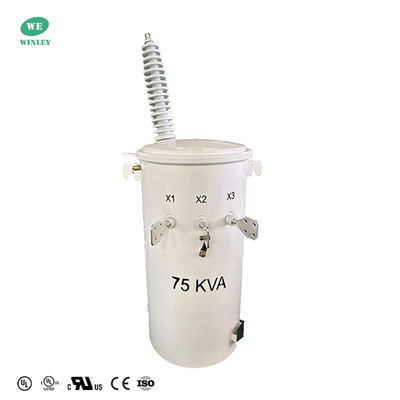 UL certified 75KVA Single Phase Pole Mounted Transformer Oil Immersed 34.5KV To 120V Overhead Distribution Transformer Conventional Type