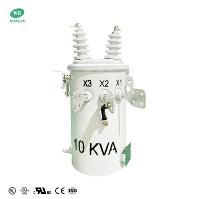 Medium Voltage 10KVA Oil Immersed Single Phase Pole Mounted Transformer Power Transformer 12470V To 120V