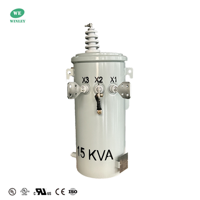 15KVA Pole Mounted Transformer  Single Phase Oil Immersed 13.8KV To 120V Overhead Power Distribution Transformer