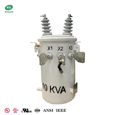 10kva Single Phase Pole Mounted Transformer Oil Immersed 4160V To 120V  Overhead Electrical Distribution Transformer