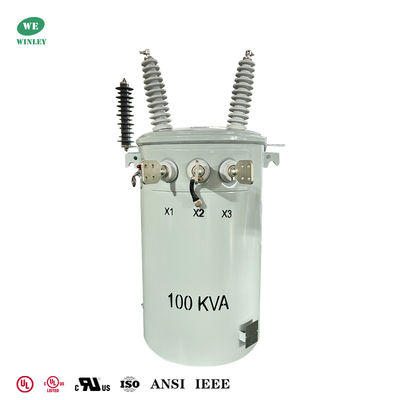 Power Pole Transformer 100 Kva 34.5kv To 120v Dual Winding Oil Filled Distribution Transformers