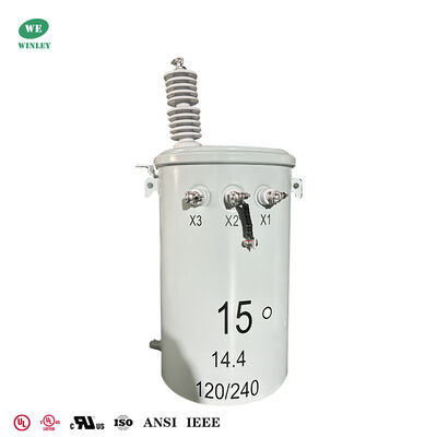 15kva Pole Mounted Transformer 13.8kv To 120v Oil Immersed Power Transformer CSA C2.2-06 Standard cUL Certified