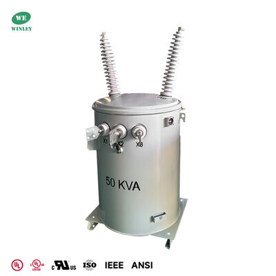 50 KVA Single Phase Pole Mounted Transformer 43800V To 120/240V ANSI/IEEE Standards Electric Pole Transformer
