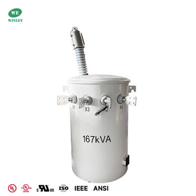 167kVA Single Phase Pole Mounted Transformer 34500/19920V to 120/240V for Rural Distribution