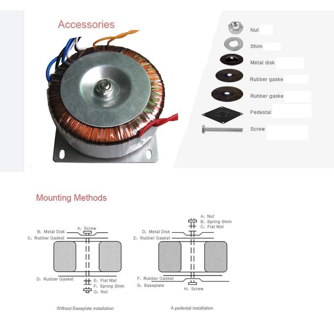 Toroidal промышленный держатель 0 Подводн-плиты Tansformer 35VAC/7.15A контроля 500W