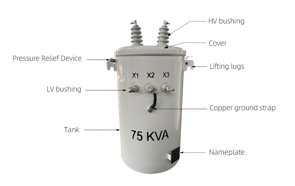 75kva Oil Single Phase Overhead Pole Mounted Distribution Transformer 4160GrdY/2400 To 120/240V 0 75kva Oil Single Phase Overhead Pole Mounted Distribution Transformer 4160GrdY/2400 To 120/240V 0