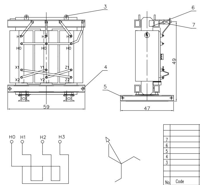 250KVA Dry Type Zig Zag Grounding Transformer 1