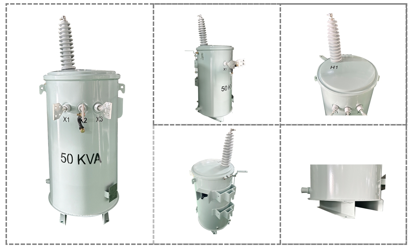 50 KVA Power Pole Transformer Single Phase Pole Mounted Distribution 34500V To 120V ANSI IEEE UL Certified Manufacturers