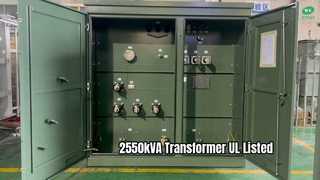 alimentation radiale 12.87KV de transformateur monté sur protection triphasée 2550kVA à la liste UL de normes ANSI C57 de 480V